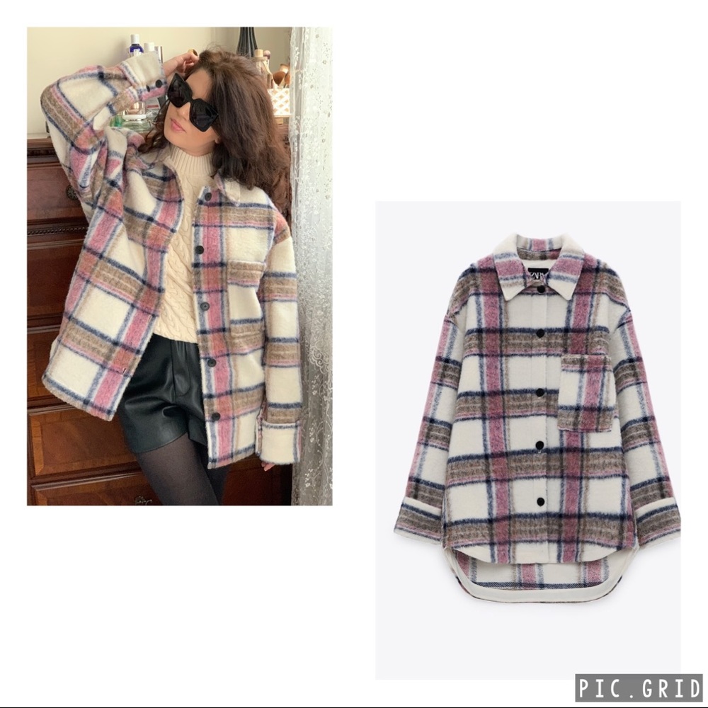 Zara plaid overshirt/shacket - Picture 1 of 11